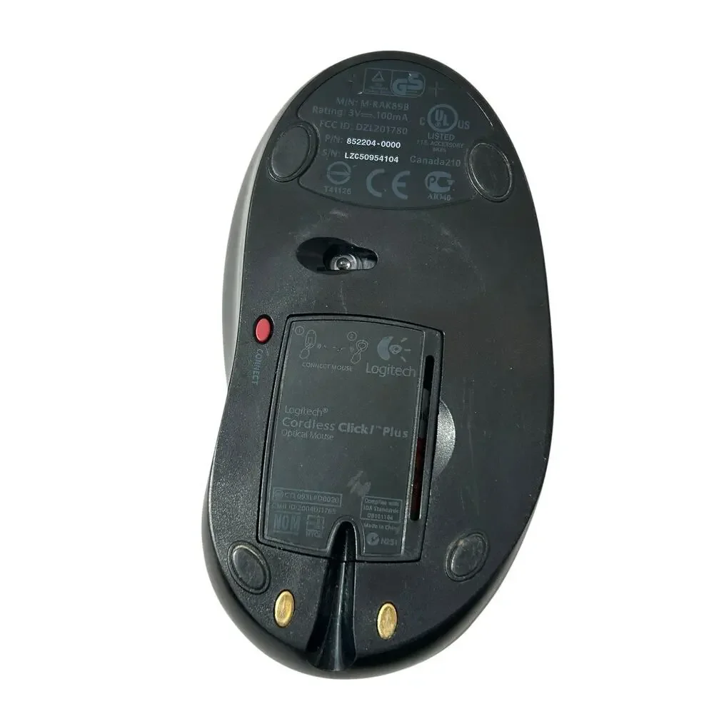 Logitech M-RAK89B Cordless Click Plus Optical Mouse w/Charger